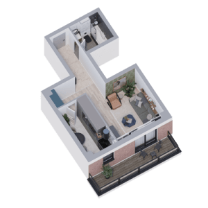 Plan apartament 1 cameră Tip 2, Onyx Residence