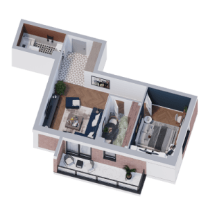 Plan apartament 2 camere Tip 4, Onyx Residence