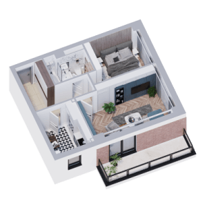 Plan apartament 2 camere Tip 5-7, Onyx Residence
