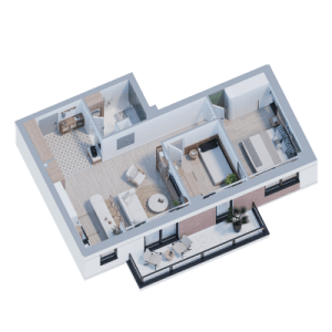 Plan apartament 3 camere Tip 1, Onyx Residence
