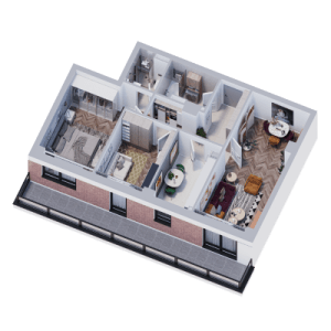 Plan apartament 3 camere Tip 3, Onyx Residence