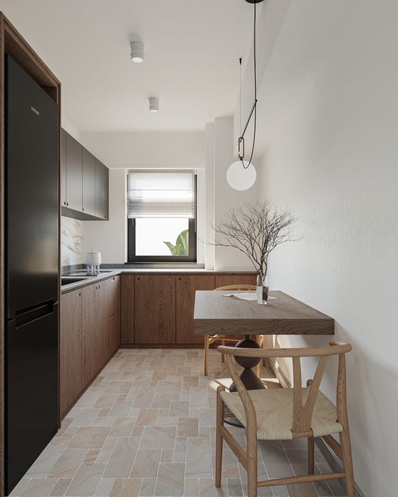 Bucătărie închisă apartament 1 cameră Tip 4 Onyx Residence Iași