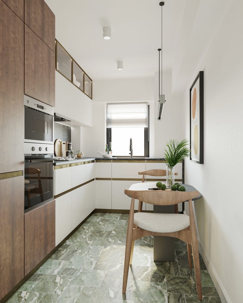 Bucătărie închisă apartament 2 camere Tip 4 Onyx Residence Iași