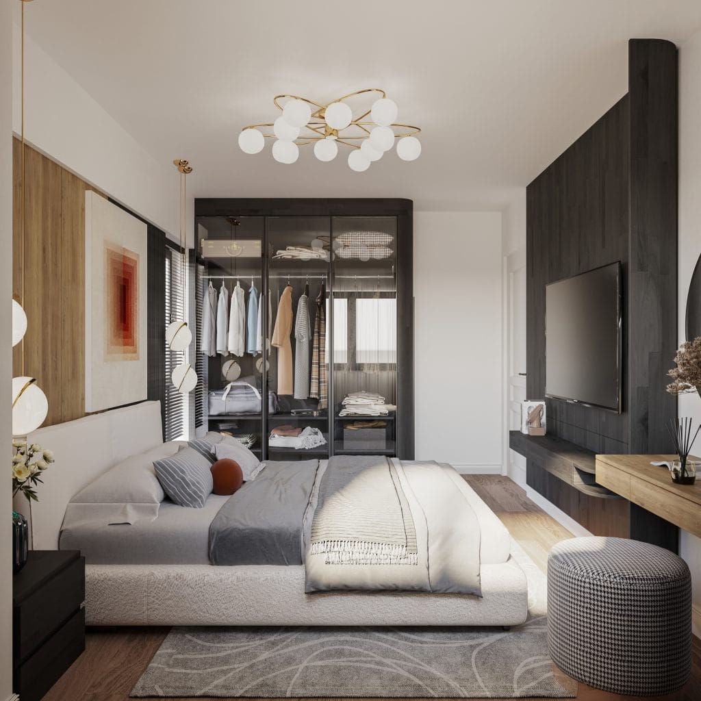 Dormitor matrimonial apartament 3 camere Tip 2 Onyx Residence Iași