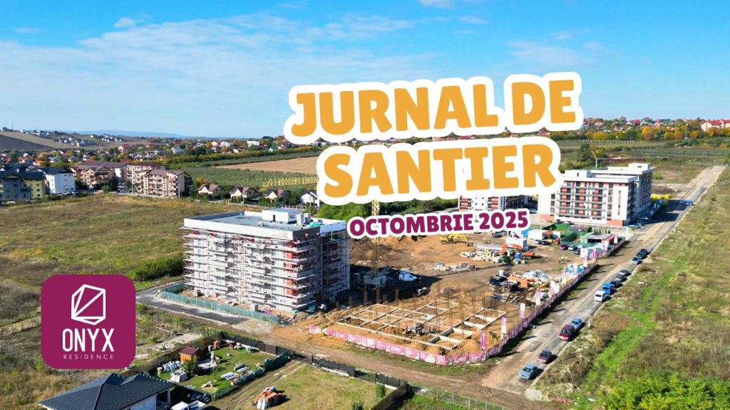 Lucrări în desfășurare la Onyx Residence Iași – fațada blocului Q1 prinde contur, iar la Q2 se lucrează la fundație (octombrie 2025)