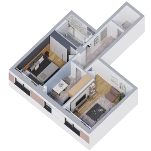 Apartament 2 camere decomandat Tip 2, 57.33 mp, Onyx Residence Iași